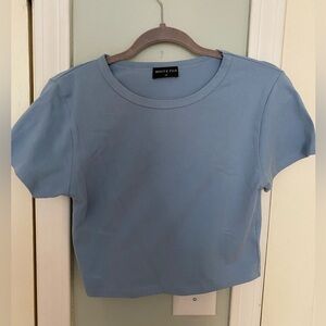 White fox size medium blue top